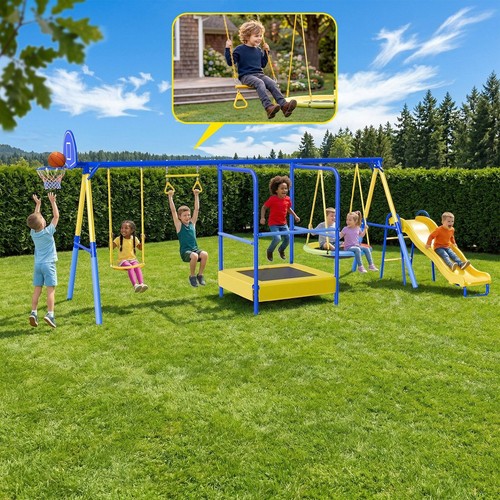 Kids swing set outdoor - 6-in-1,