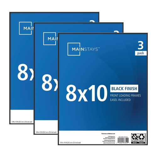 8x10 picture frame black front - black,